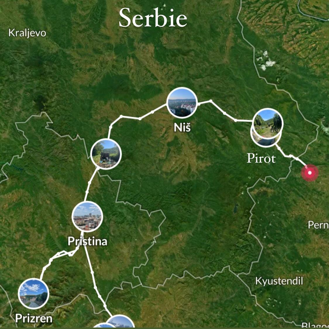 Itinéraire de notre périple en Serbie sur Polarsteps