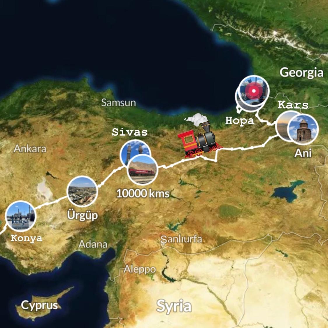 Itinéraire de notre périple en Turquie sur Polarsteps
