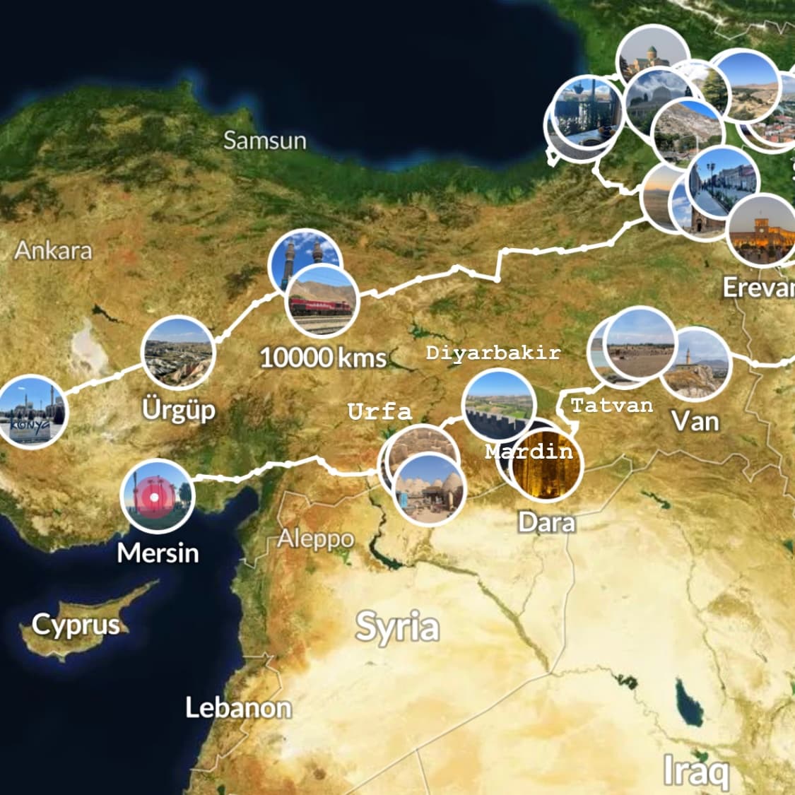 Itinéraire de notre voyage en Turquie sur Polarsteps