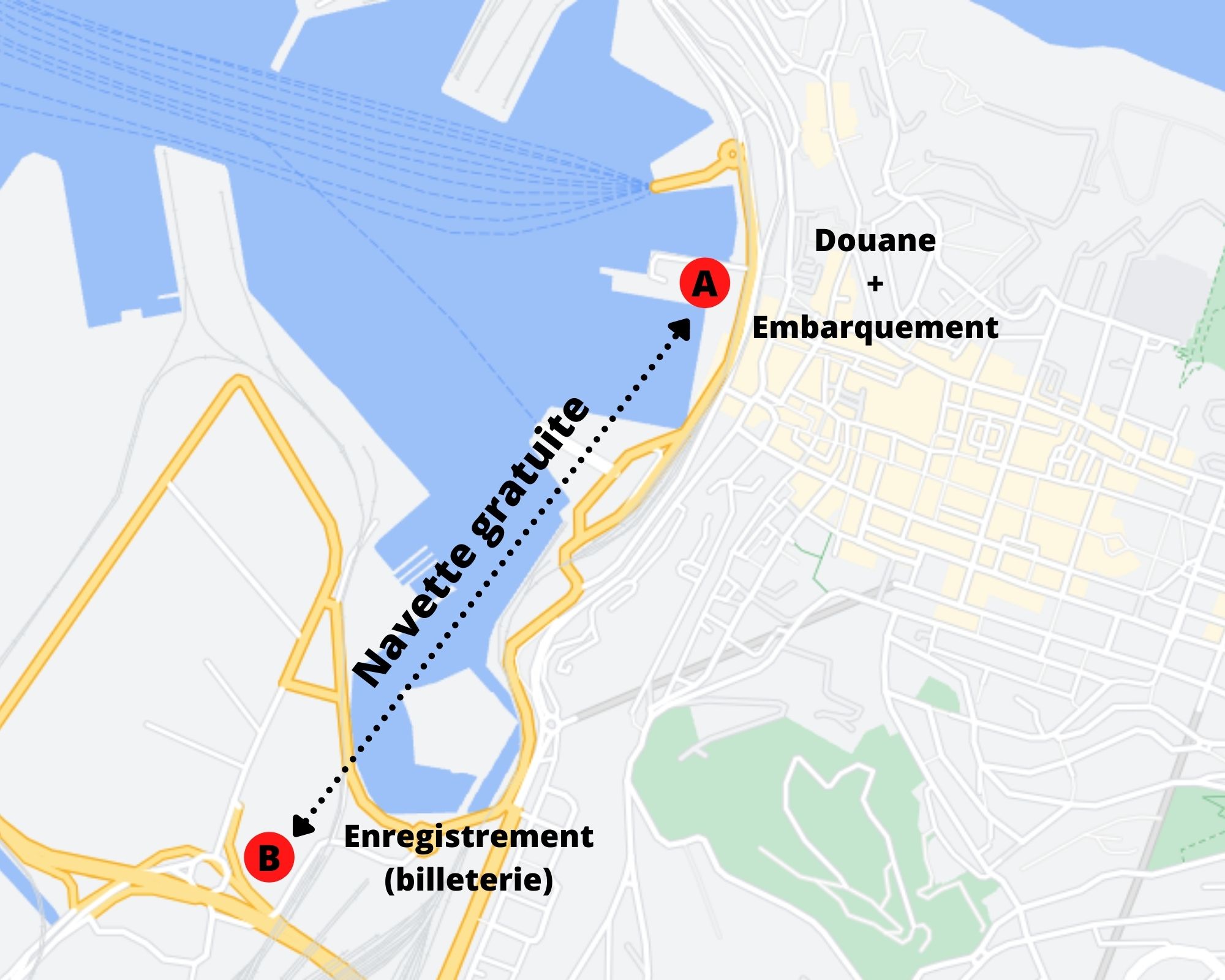 Plan du ferry d'Ancône