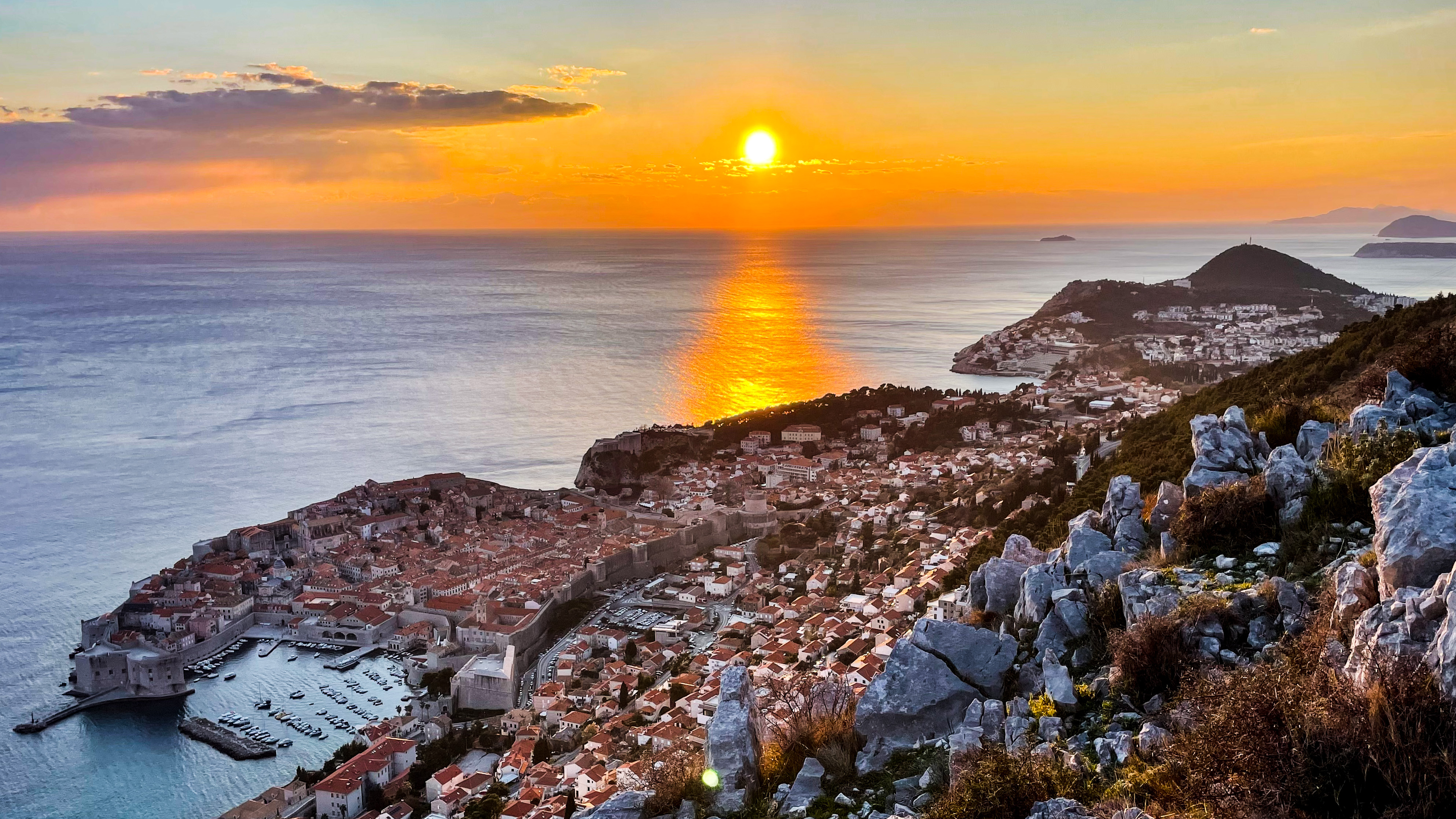 Soleil couchant sur Dubrovnik