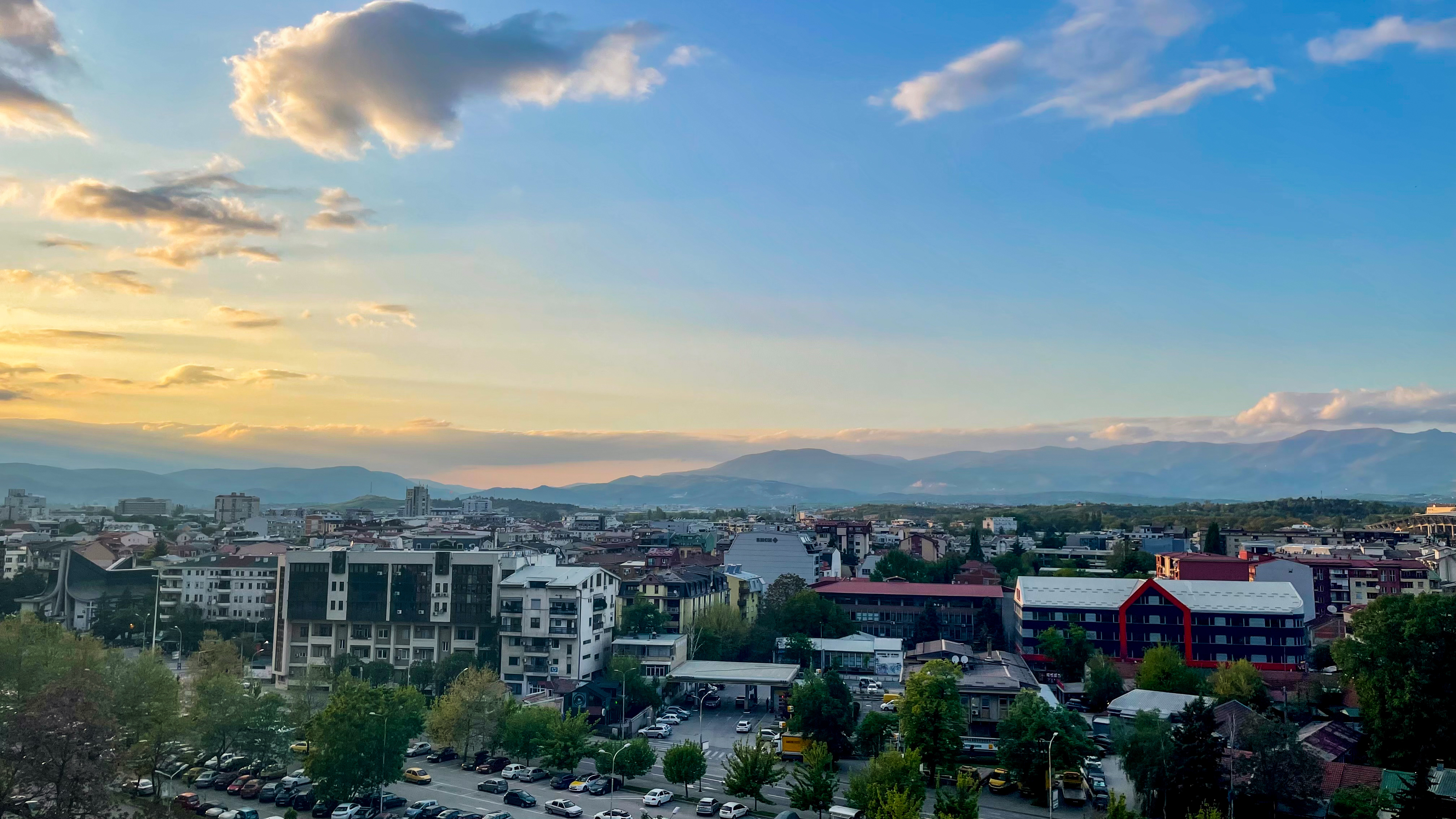 Ville de Skopje depuis notre appartement